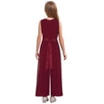 thumbnail image 2 of Sholeno Combinaisons Sans Manches pour Filles, Robe de Mariage Formelle en Chiffon, Combinaison de Danse Bourgogne 14, 2 of 7