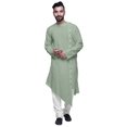 thumbnail image 2 of Atasi Kurta à Col Rond Chemise Kurta Uni à Manches Longues pour Hommes Tenue Décontractée, 2 of 7