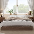 thumbnail image 5 of Modern Floor-Standing Platform Bed Frame, Wooden Bed Frame Without Headboard, Solid Wood Slat Foundation, No Box Spring Needed, Easy Assembly, for Bedroom, Dorm, Small Spaces, 5 of 5