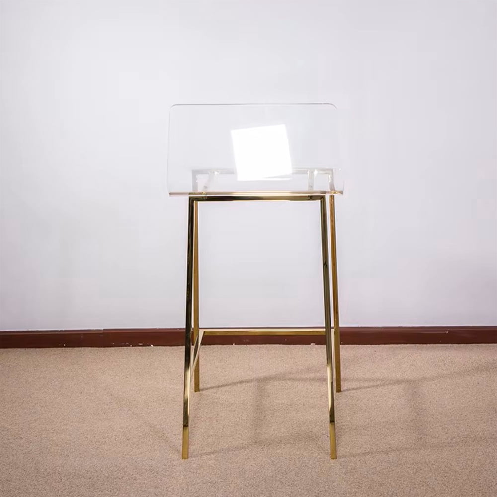 Lot de 3 tabourets de comptoir en acrylique transparent et doré – Heavenly Collection | Idéal pour îlot de cuisine ou salle à manger