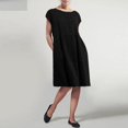 thumbnail image 2 of Birdeem Robe Longue Maxi Sans Manches à Col Rond pour Femmes, en Lin, Ample et Grand, Style Caftan, avec Poches, 2 of 8