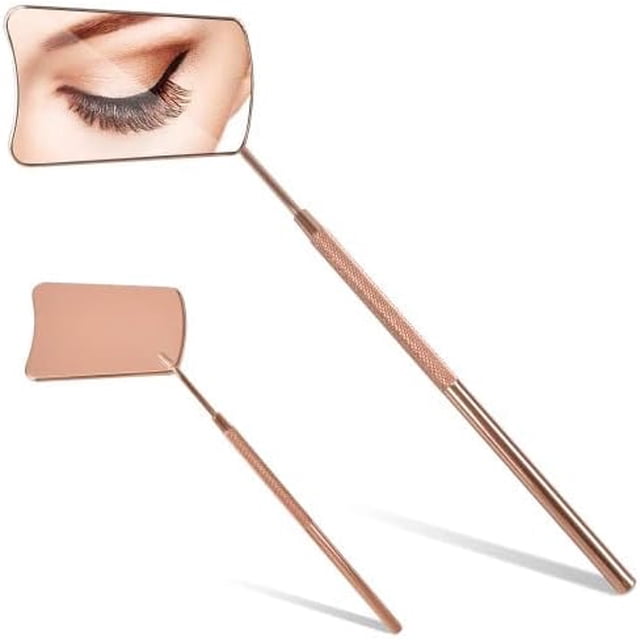 NivoFU Handheld Square Eyelash Mirror - Stainless Steel Detachable Lashes - Eyelash Extension Supplies Inspection Makeup Mirror