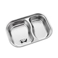thumbnail image 1 of Aihimol Plateau d'Assiettes Compartimentées en Acier Inoxydable, Plat de Service Compact, Collation pour le Souper, Plats de Camping, 1 of 6