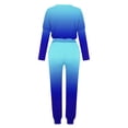 thumbnail image 5 of Mrat Women Track Suits 2 Piece Set 2 Piece Jogging Sets Gradient Color Polyester Long Sleeve Sweatsuits Sets Two Piece Track Suits Drawstring High Waist Pants Set Comfy Outfits T-Blue XL, 5 of 5