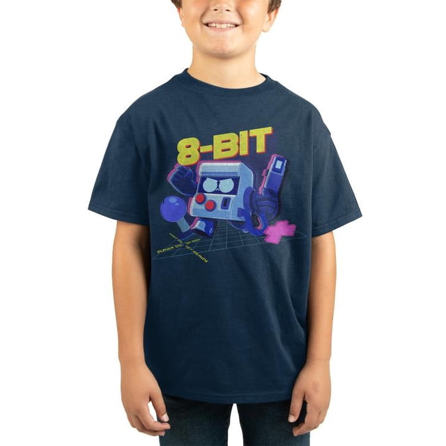 Brawl Stars 8-Bit Kids Navy Blue T-Shirt