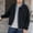 Noir, variante sur Veste Matelassée à Capuche pour Homme à Manches Longues, Style Moto Vintage, Couleur Unie, avec Boutons et Poches, en Denim, Légère et Compacte, Noire, G