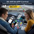 thumbnail image 4 of 4 Channel Dash Cam, 4K Front and 1080P Rear Side Cameras, 360° Full View Car Camera with GPS, 5G WiFi App, 24H Parking Mode, IR Night Vision, G-Sensor, 128GB Memory Card Included, 4 of 8