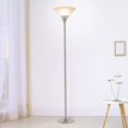 thumbnail image 3 of Lavish Home 72-Torch-3 Torchiere Floor Standing Lamp Light With Sturdy Metal Base, Brushed Silver (New Open Box), 3 of 4
