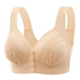 thumbnail image 1 of ManxiVoo Front Closure Wireless Bra for Women Full Coverage Comfortable Support Minimizer Bralette Non Padded Everyday Wear XXL Size Beige, 1 of 5