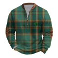 thumbnail image 1 of Penkiiy Mens St. Patrick's Day Irish Print 1/4 Zipper Collar Sweatshirt M Multicolor, 1 of 5
