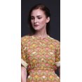 thumbnail image 3 of Bimba Robe Longue Maxi en Rayonne à Imprimé Floral de Quart de Feuille et de Nénuphar pour Femmes avec Fente Latérale - X-Grand, 3 of 6