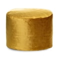 thumbnail image 1 of Pouf Eclipse moutarde velours – Pouf rond avec housse lavable et rembourrage en billes, idéal comme siège ou repose-pieds pour salon, chambre à coucher ou bureau, 1 of 6