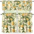 thumbnail image 3 of Lemon Print 3 Piece Kitchen Curtains and Valances Set Farmhouse Washable Rod Pocket Kitchen Curtain Set 24 Inches, Kitchen Window Curtains Set European Style Curtains for Cafe, 3 of 5