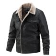 thumbnail image 1 of EGNMCR Jackets for Men Men's Winter Lamb Velvet Leather Jacket Plus Velvet Warm Jacket Motorcycle Jacket, 1 of 8
