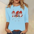 thumbnail image 1 of Meichang Hauts de Noël pour Femmes Manches 3/4 Col Rond Gnomes Graphiques T-Shirts Blouse Décontractée de Vacances en Solde Cadeaux de Noël, 1 of 4