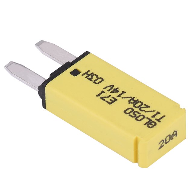 Lame de Disjoncteur à Fusible Automatique 14V DC Réinitialisation Automatique Mini Lame de Disjoncteur pour Voiture Camion Bateau RV 20A Jaune
