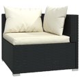 thumbnail image 2 of vidaXL 5 Piece Garden Lounge Set with Cushions Poly Rattan Black, 2 of 5