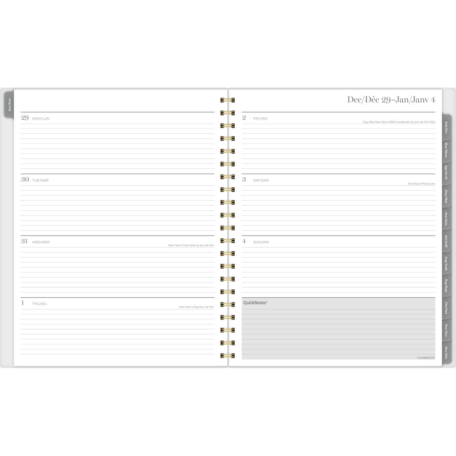 Agenda hebdomadaire Cambridge® Chinoiserie vert grand format 2026