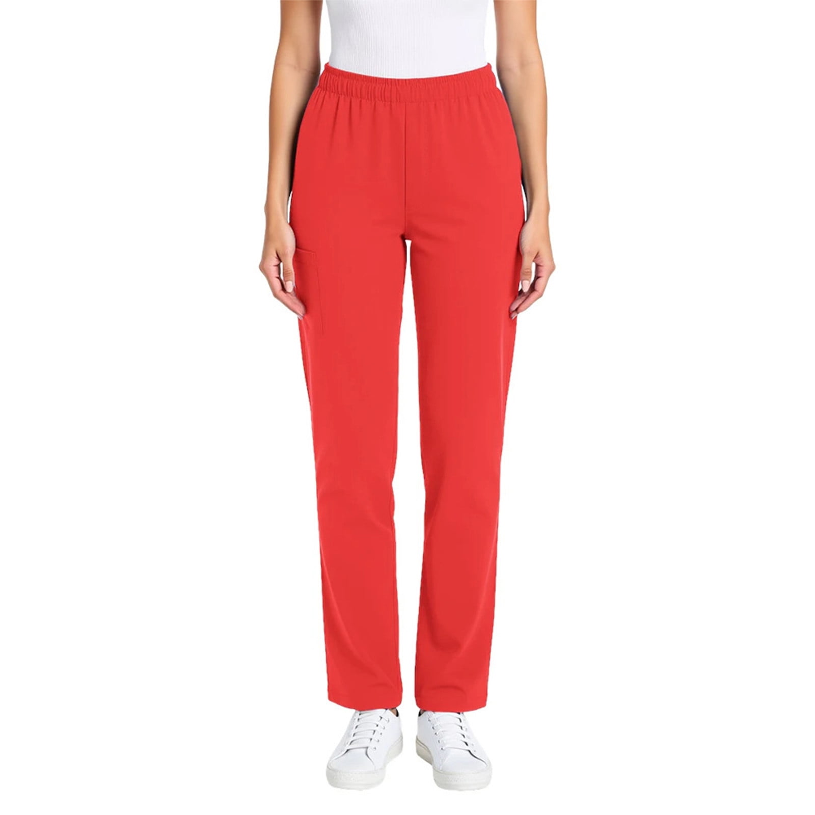 HongQid Sarraus pour Femmes Taille Mi-Haute Jambe Fuselée Pantalon Cargo Bas en Tissu Extensible Tailles Régulières/petites