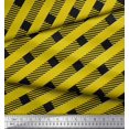 thumbnail image 2 of Soimoi Yellow Georgette Viscose Fabric Diagonal Stripe Decor Fabric Printed Yard 42 Inch Wide, 2 of 5