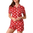 thumbnail image 1 of INSPIRE CHIC Ensembles de Pyjama pour Femmes à Manches Courtes à Pois Vêtements de Nuit Col à Revers Boutonné, 1 of 6