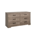 thumbnail image 1 of Prepac Rustic Ridge White 6-Drawer Dresser, 18.25"D x 53.25"W x 28.5"H, 1 of 7