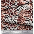 thumbnail image 2 of Soimoi Brown Modal Satin Fabric Leopard & Wild Animal Skin Print Sewing Fabric BTY 42 Inch Wide, 2 of 3