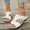 White, variant on Gspmoly Women Slide, Women's Fashion Casual Summer New Solid Color Roman Casual Bow Shoes Wedge Heel Slippers Shower Slides Coffee 43