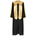thumbnail image 3 of Raenseen Robe de Chorale Unisexe de Luxe à Col en V à Manches Longues Robe de Doctorat Costume de Juge Robe de Collation des Grades Noir TG, 3 of 7