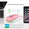 thumbnail image 2 of Souris Sans Fil Bluetooth Rechargeable Souris Silencieuse Double Mode (Bluetooth 5.1 + 2.4G) avec Récepteur Nano, 2 of 8