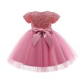 thumbnail image 4 of EGNMCR Vêtements pour Bébé Fille Jupe Longue Bébé Fille Robe de Performance Princesse Nœud Papillon Jupe Robe, 4 of 4