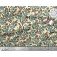 thumbnail image 2 of Soimoi Poly Georgette Fabric Leaves & Floral Block Print Fabric by Yard 52 Inch Wide, 2 of 3