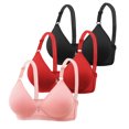 thumbnail image 1 of Yuyuzo 3PCS Push up Bras for Women Wireless Adjustable Strap Full Coverage Comfortable Everyday Bra, 1 of 3