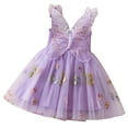 thumbnail image 1 of MEZZALL Robe de Vacances pour Tout-Petites Filles à Manches Volantées en Maille Brodée, Robe de Danse pour Fête, Robe d'Été de Plage, Jolie Tenue Quotidienne 1-2 Ans, 1 of 9