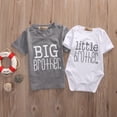 thumbnail image 2 of Summer Tops Matching Gray Big Brother T-shirt Tee / White Little Brother Romper, 2 of 5