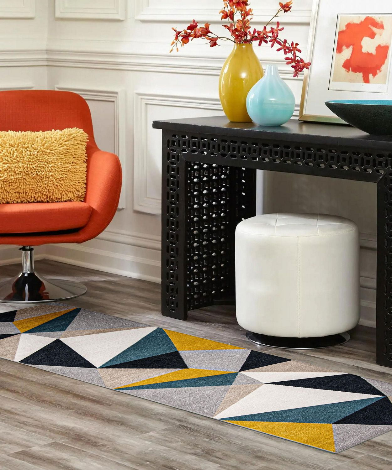 ECARPET Washable Modern Abstract Area Rug for Living Room, Bedroom, Kitchen, Hallway