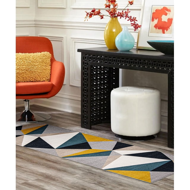 ECARPET Washable Modern Abstract Area Rug for Living Room, Bedroom, Kitchen, Hallway