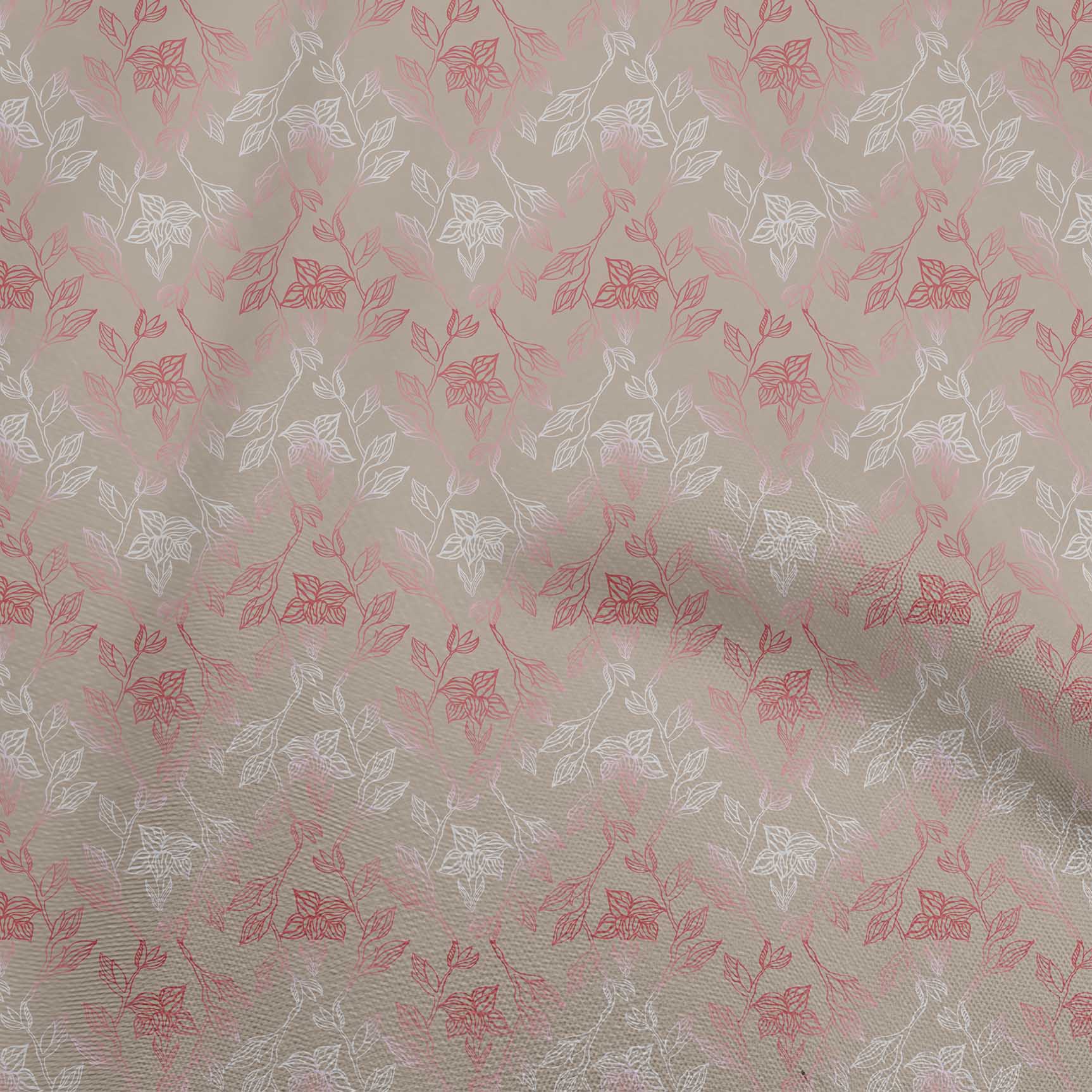 oneOone Velvet Red Fabric Leaves Fabric For Sewing Printed Craft Fabric By The Yard 58 Inch Wide-aC