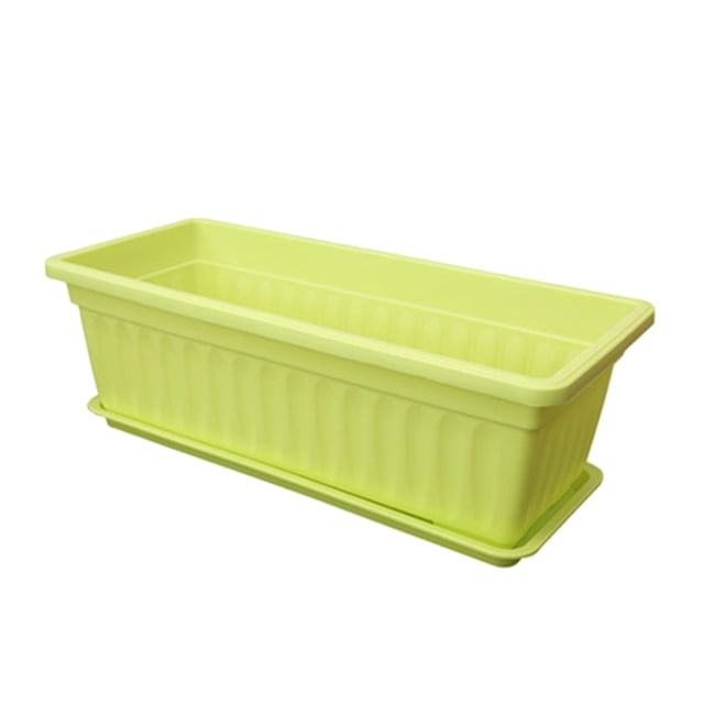 Window Sill Flower Pot with Holes and Tray for Indoor Outdoor Garden Balcony Vegetable Rectangular Planter