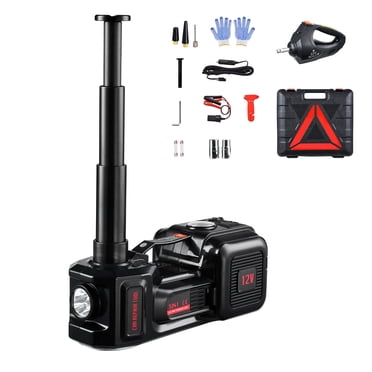 KFFKFF Electric Car Jack, 5 Tons /11000 lbs, Electric Scissor Jack with Built-In Inflator, 12V Tire Change Replacement with Electric Impact Wrench & LED Light, Portable Jack kit