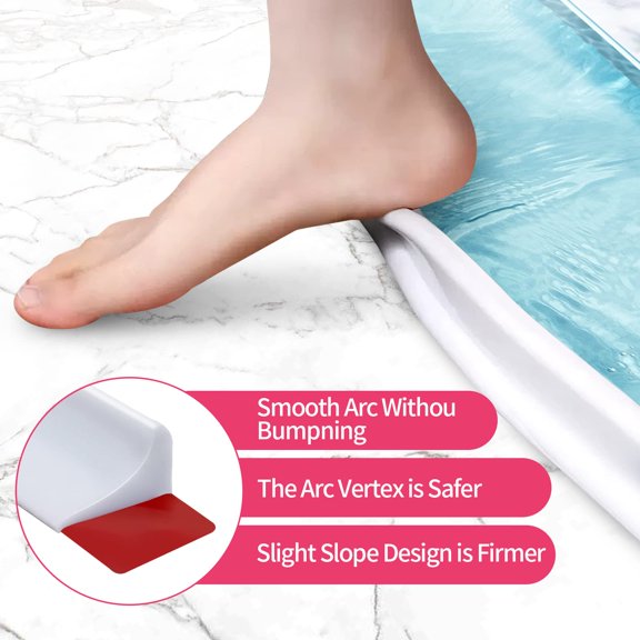 mmirethe Barrière en Silicone pour Sol de Pièce Humide Facile à Installer Résoudre les Problèmes de Fuite d'Eau Barrière de Bain 5Ensemble