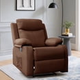 thumbnail image 1 of YSICK Petit Fauteuil Inclinable pour Petits Espaces avec Repose-Pieds en Lin pour Salon, Brun, 1 of 6