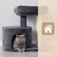 thumbnail image 4 of LEDREM Small Cat Tree Tower with Sisal Scratching Post, Plush Condo with Padded Perch & Cave, for Kittens, Small Spaces,Smoky Grey, 4 of 6