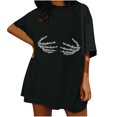 thumbnail image 1 of CEHVOM Woman Ladies Dropped Shoulder Sleeves Loose Short Sleeve Top Pullover Tops, 1 of 8