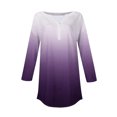 thumbnail image 4 of SwiftWear T-Shirts pour Femmes Mode Tendance Col Rond Manches Mi-Longues T-Shirt Couleur Dégradée Décontracté Ample Hauts Basiques, 4 of 5