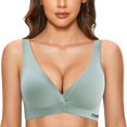 thumbnail image 2 of 2025 Womens Front ClosureWomen Sports Bras Racerback Plus Size Unlined Bras Pack Underwire Full Coverage, 2 of 9