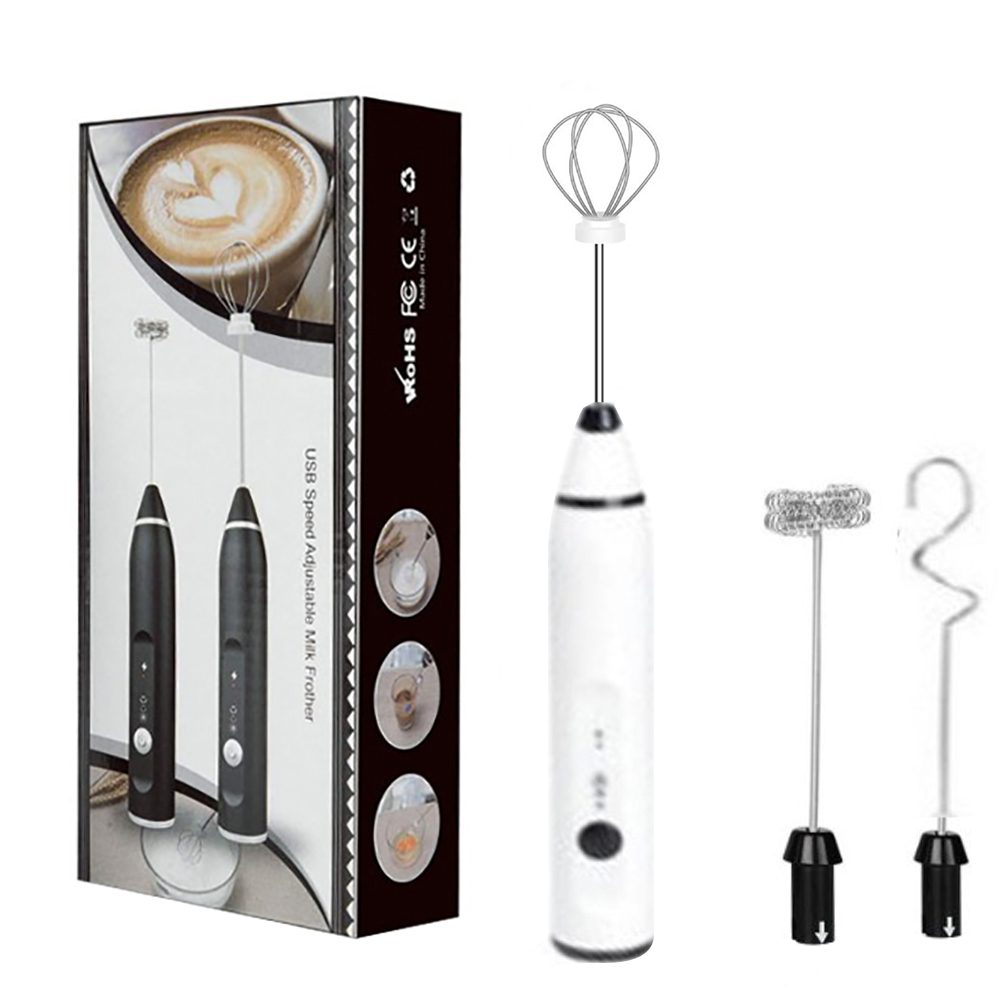Mousseur à Lait USB Rechargeable Mini Mixeur Électrique à Main pour Cappuccino Lattes Matcha Chocolat Chaud