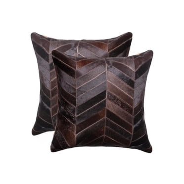 TORINO CHEVRON COWHIDE PILLOW 18"X18" 2-PACK