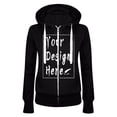 thumbnail image 2 of Women Long Sleeve Patchwork Solid Color Hooded Zipper Casual Sport Coat, 2 of 3