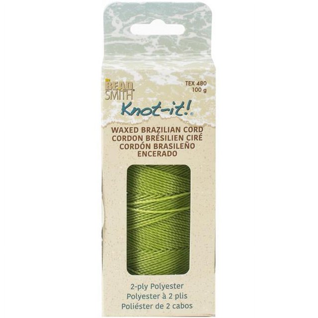 Beadsmith PLY04-LIM 144 m Corde en Poly Ciré, Lime